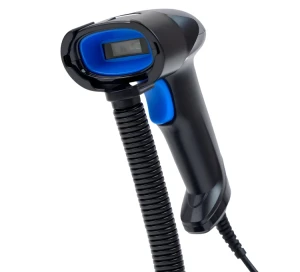 Czytnik kodów kreskowych z podstawką, przewodowy USB, automatyczne skanowanie i odczyt kodów z LCD HD10C