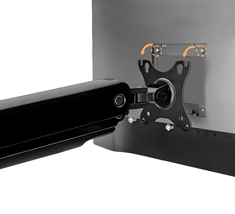 Uchwyt biurkowy na 2 monitory z dwoma portami USB w podstawie, przekątną 17"-32", VESA SolidHand-CS02U