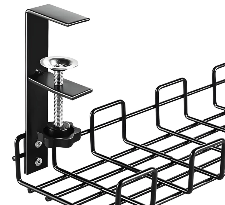 Organizer na kable pod biurko na zacisk, przykręcany, do 9 kg, stalowy HDWR SolidHand-CM01