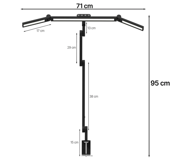 Lampa biurkowa LED z panelem dotykowym i regulacją jasności i ustawienia, 1380 lm LumixDesk-03