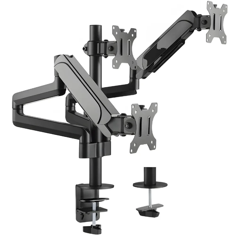 Uchwyt na 3 monitory na biurko, przekątna 17" - 27", standard VESA, waga monitora do 7 kg SolidHand-AS03