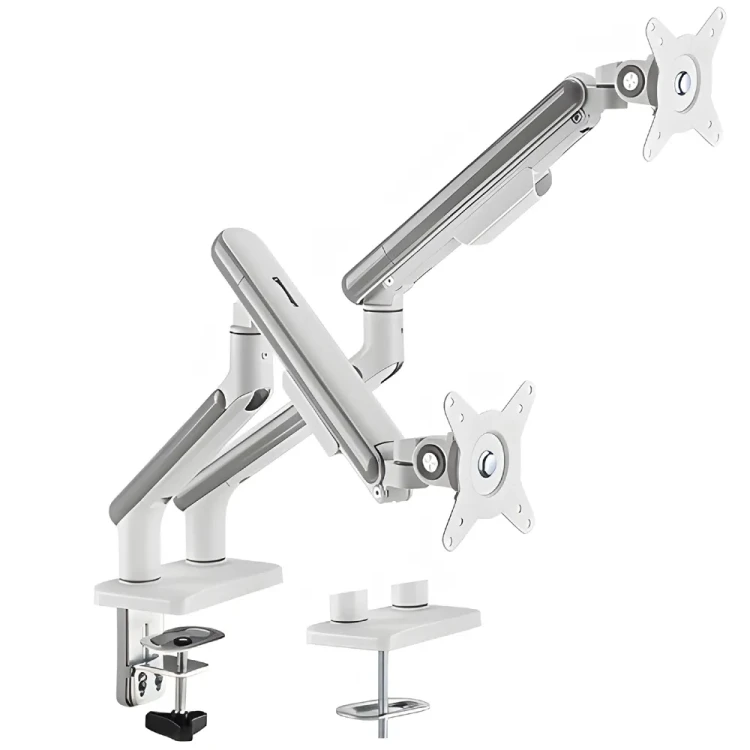 Podwójny uchwyt na monitor do biurka z przekątną 17"-32", standard VESA, waga monitora do 9 kg SolidHand-FS02
