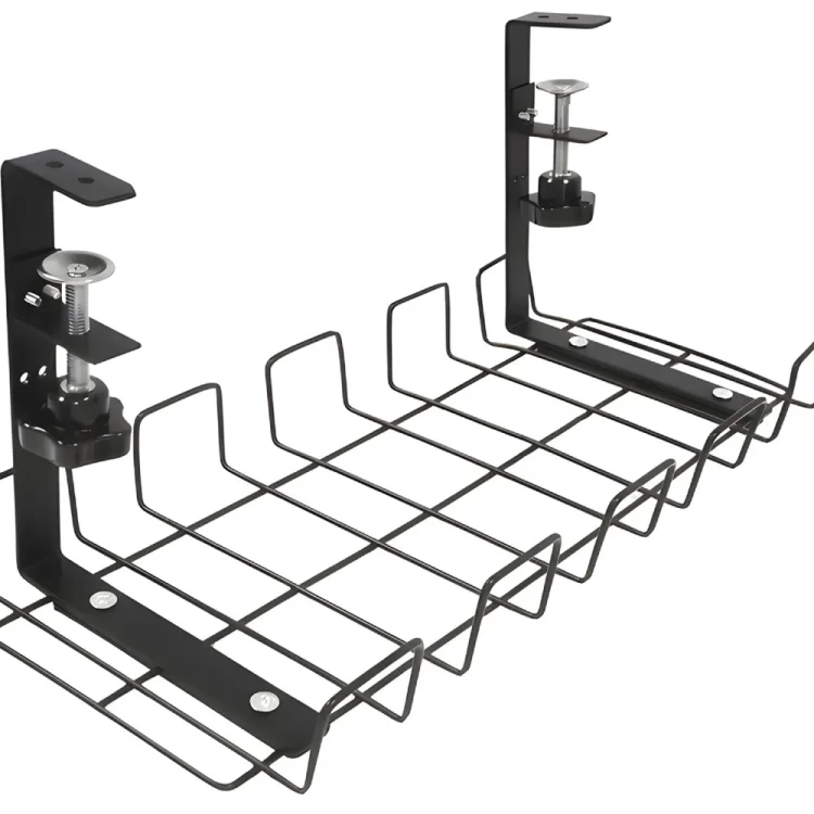 Organizer na kable pod biurko na zacisk, przykręcany, do 9 kg, stalowy HDWR SolidHand-CM01