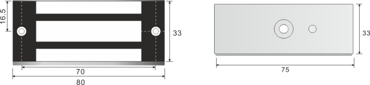 Zwora elektromagnetyczna 70kg EL-120 - wymiary