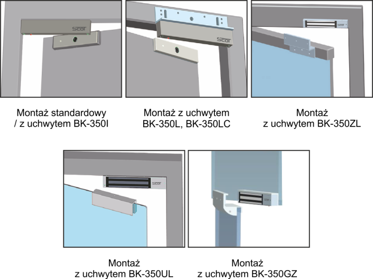 Zwora elektromagnetyczna zewnętrzna 180kg z sygnalizacją EL-350WS - montaż