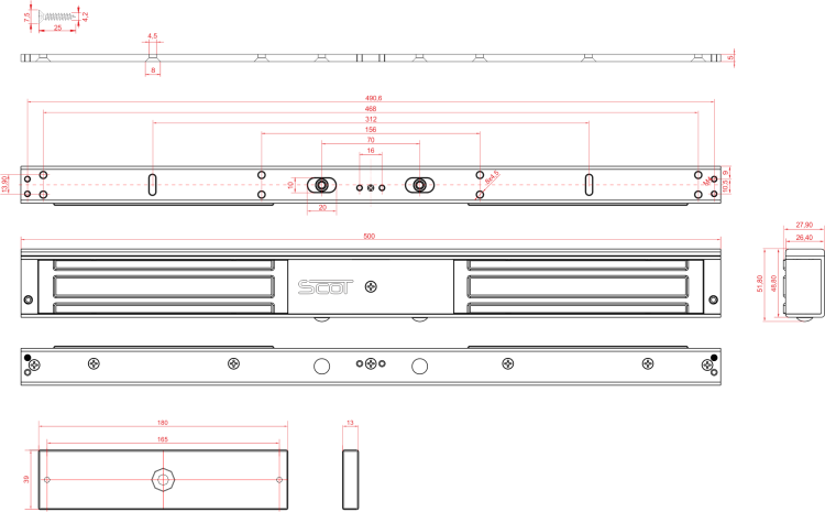 Zwora elektromagnetyczna 2 x 350kg z sygnalizacją EL-800DSL2