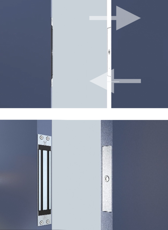 Zwora elektromagnetyczna wpuszczana 540kg z sygnalizacją EL-1200MS