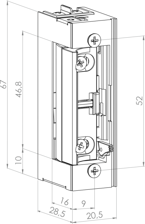 Elektrozaczep symetryczny z blokadą ES-S1224-B
