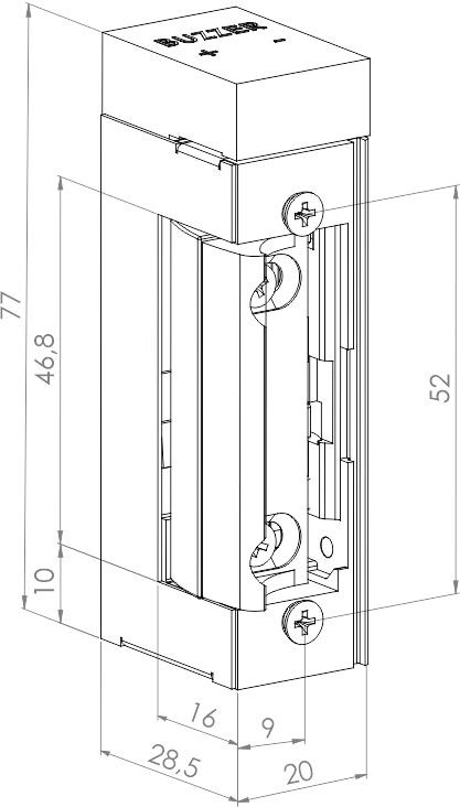 Elektrozaczep symetryczny z sygnalizacją dźwiękową ES-S1224DC-Z