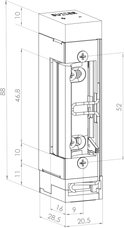 Elektrozaczep symetryczny z sygnalizacją dźwiękową i stykiem ES-S1224DC-ZS