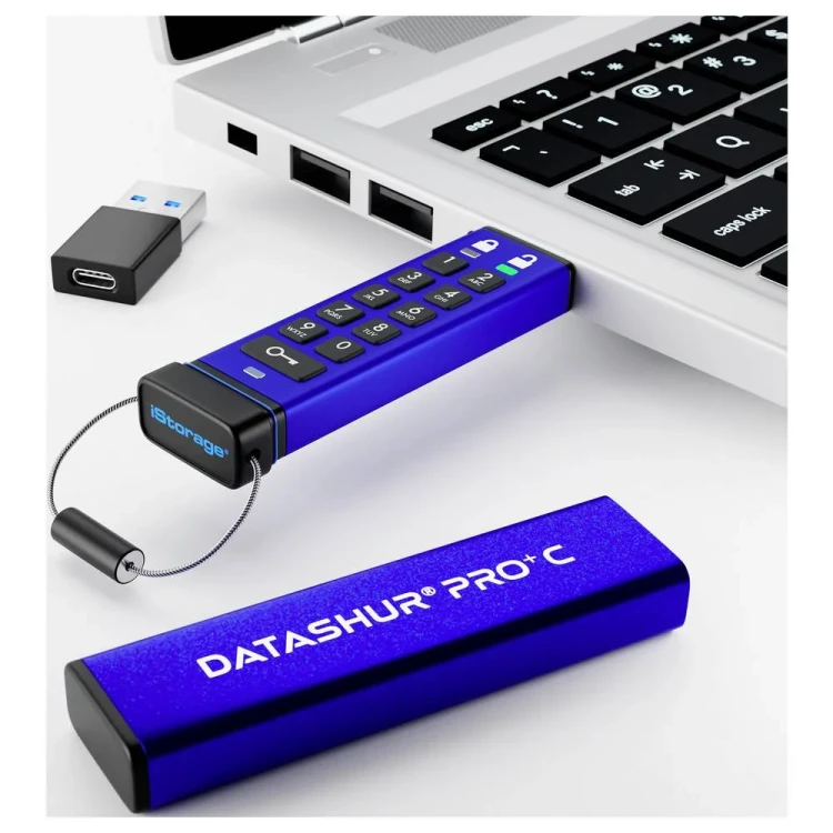 Pendrive iStorage datAshur Pro+C USB 256 GB niebieski IS-FL-DA3C-256-256