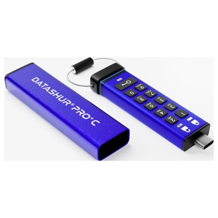 Pendrive iStorage datAshur Pro+C USB 512GB niebieski IS-FL-DA3C-256-512