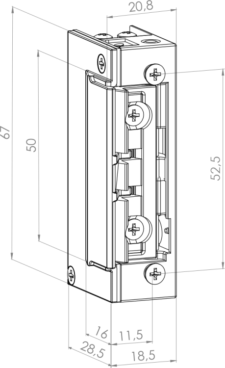 Elektrozaczep symetryczny z wyślizgiem rewersyjny ESL-S24DC-R