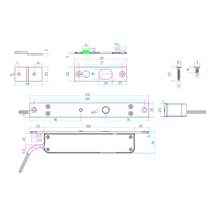 Elektrozamek trzpieniowy rewersyjny EB-1300MD
