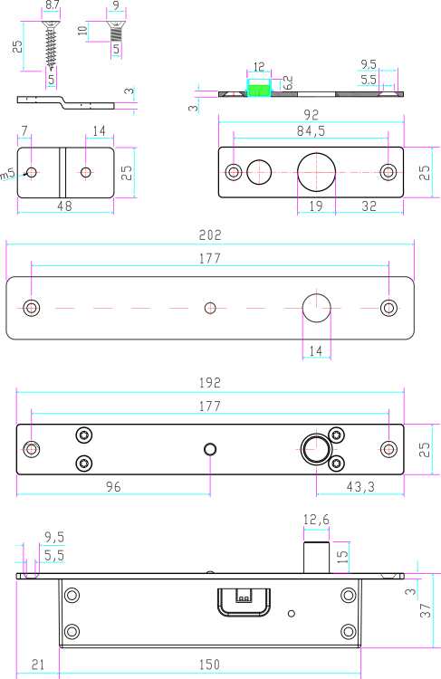 Elektrozamek trzpieniowy rewersyjny EB-1500R
