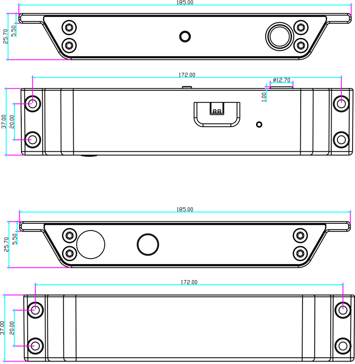 Elektrozamek trzpieniowy rewersyjny nawierzchniowy EB-1500SR