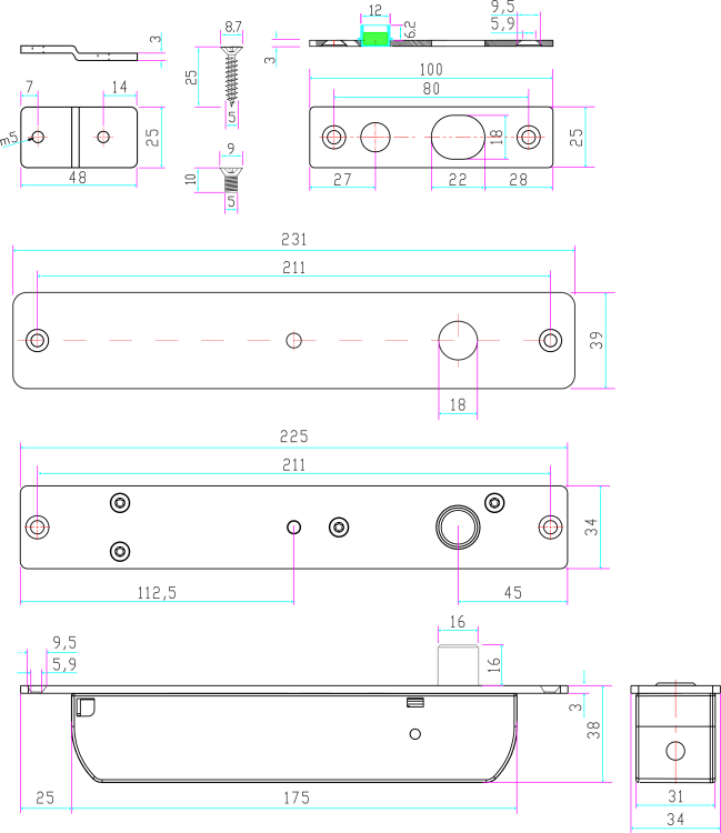 Elektrozamek trzpieniowy rewersyjny EB-1700R