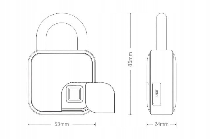 Inteligentna kłódka biometryczna Smart Lock