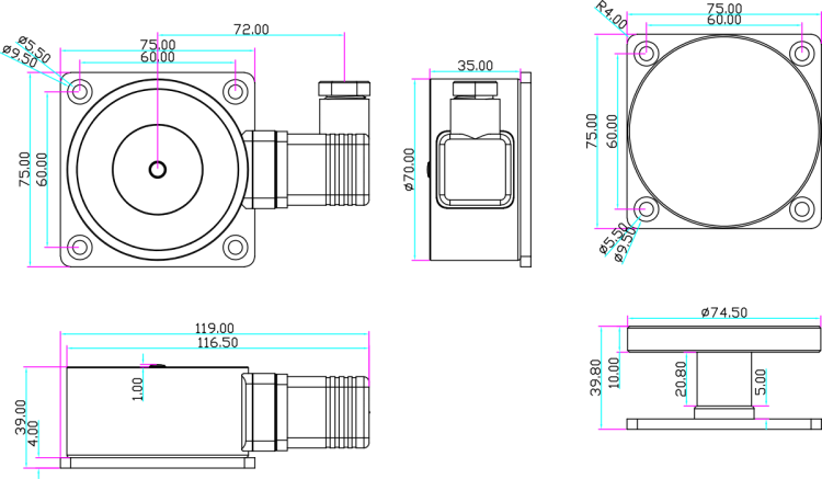 Trzymacz drzwiowy naścienny zewnętrzny o zwiększonej sile trzymania