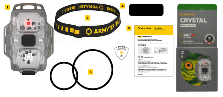 Latarka czołowa Armytek Crystal Grey