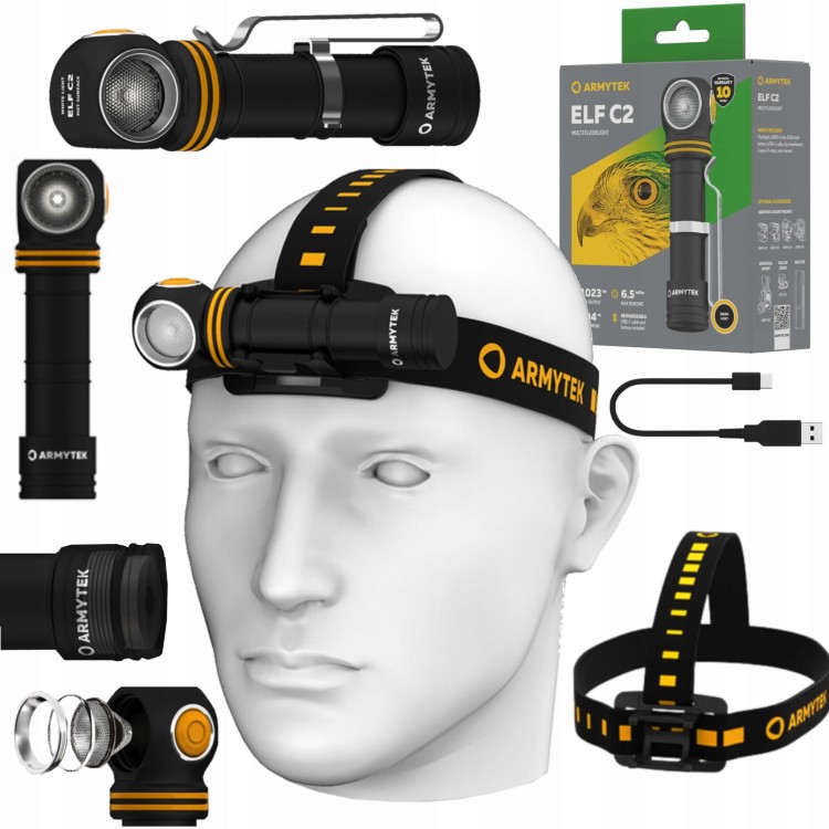 Latarka Armytek akumulatorowa czołowa sportowa uniwersalna kemping USB-C
