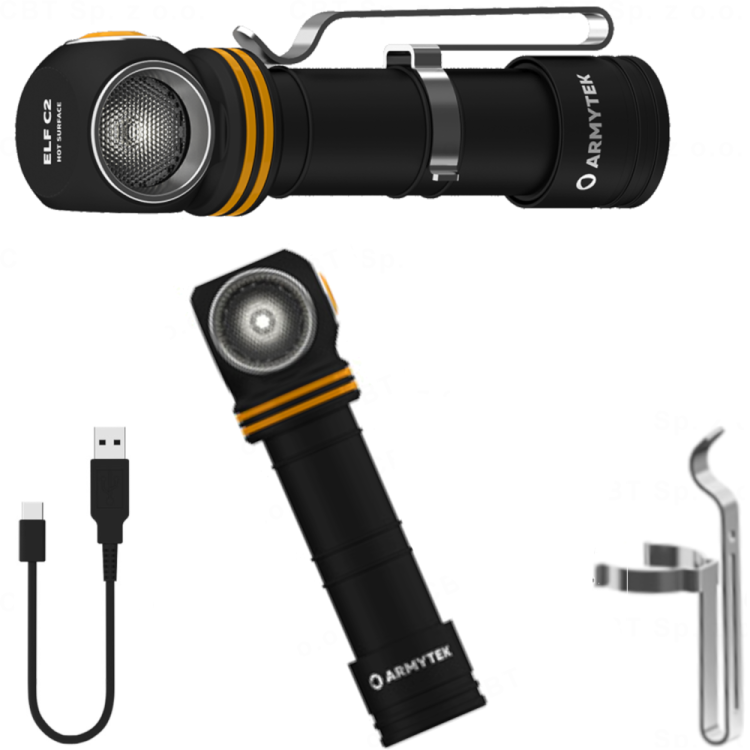 Latarka Armytek akumulatorowa czołowa sportowa uniwersalna kemping USB-C