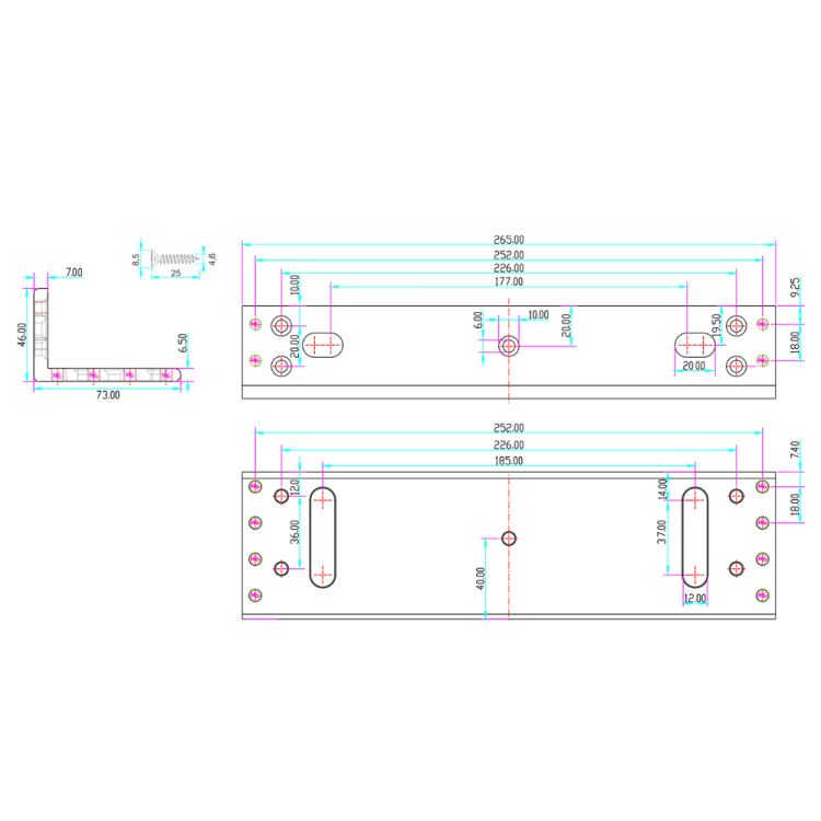 Uchwyt montażowy typu "L" do drzwi otwieranych na zewnątrz BK-1200WL