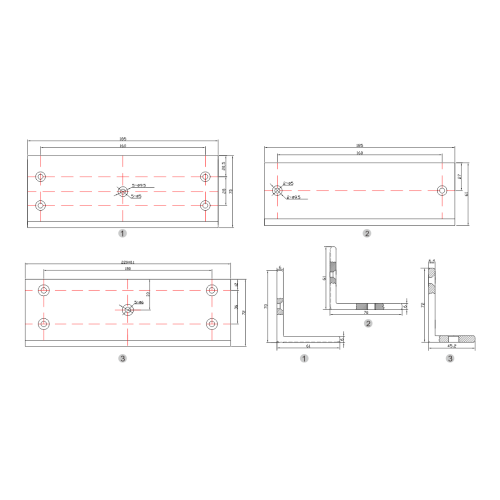 Uchwyt montażowy typu "ZL" do drzwi otwieranych do wewnątrz BK-1200WZL