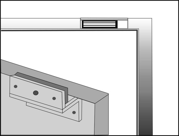 Uchwyt montażowy typu "ZL" do drzwi otwieranych do wewnątrz BK-1200WZL