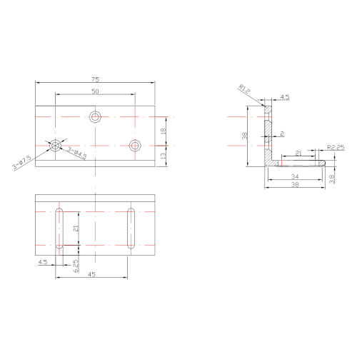 Uchwyt montażowy typu "Z" do drzwi otwieranych do wewnątrz BK-120Z