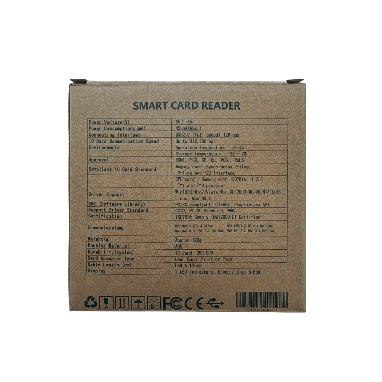 Czytnik kart SmartCard AID SCT30 USB-C z adapterem USB-A przezroczysty