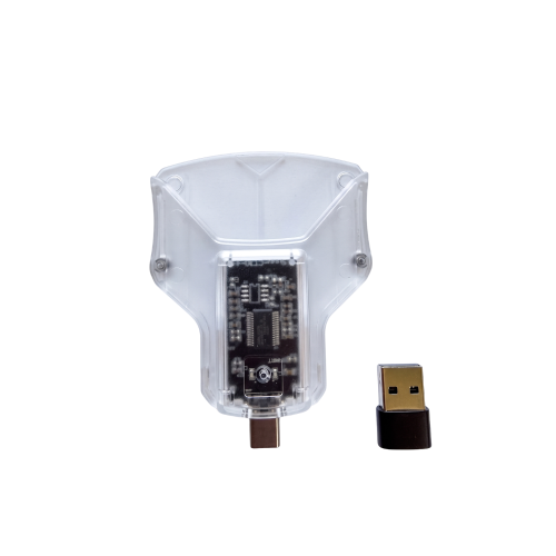 Czytnik kart SmartCard AID SCT30 USB-C z adapterem USB-A przezroczysty