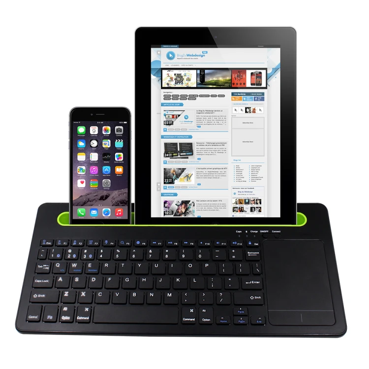 Klawiatura z touchpadem na Bluetooth z podstawką na telefon, tablet typerCLAW BM110