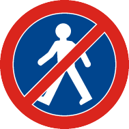 znak zakaz przejscia dla pieszych