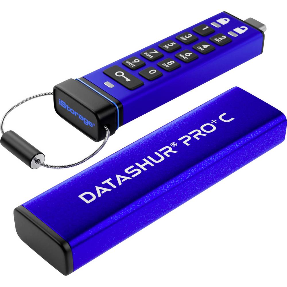 Pendrive iStorage datAshur Pro+C USB 512GB niebieski IS-FL-DA3C-256-512